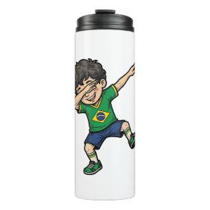 Brazil Soccer Dab Boy Vintage Vector Shirt_1 Thermal Tumbler