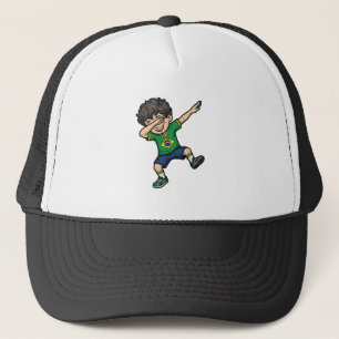 Brazil Soccer Dab Boy Vintage Vector Shirt_1 Trucker Hat