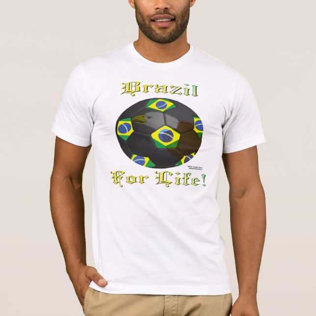 Brazil Soccer Fan 4 Life Men's T-Shirt (Front)