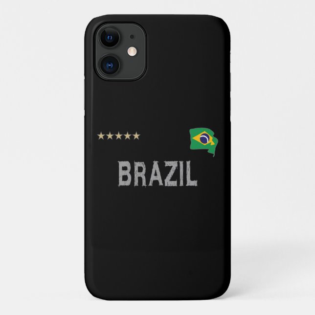 Brazil Soccer Football Fan Shirt Heart Case-Mate iPhone Case (Back)