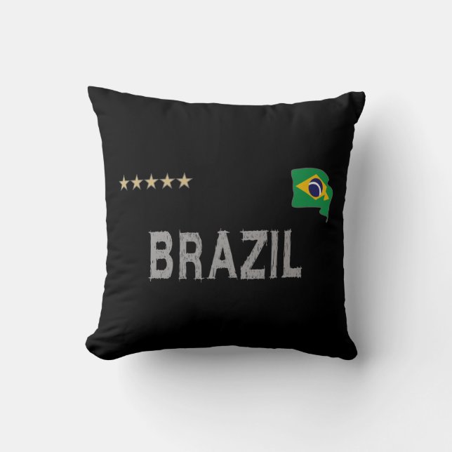 Brazil Soccer Football Fan Shirt Heart Cushion (Front)