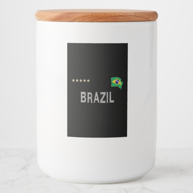 Brazil Soccer Football Fan Shirt Heart Food Label (Front)