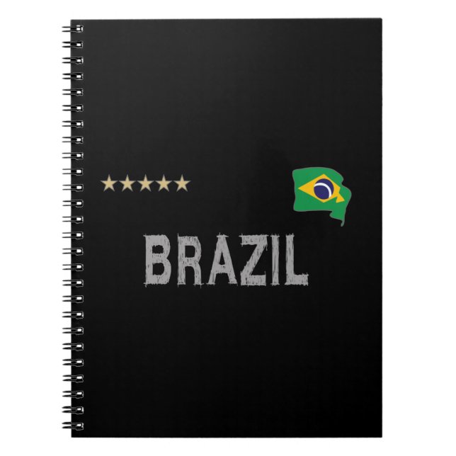 Brazil Soccer Football Fan Shirt Heart Notebook (Front)