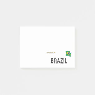 Brazil Soccer Football Fan Shirt Heart Post-it Notes