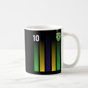 Brazil Soccer Jersey Brazil 10 Soccer Football Fan Coffee Mug