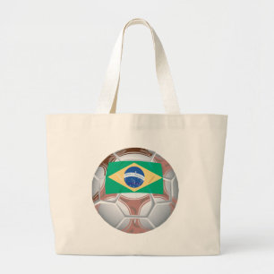 Brazil Soccer Large Tote Bag