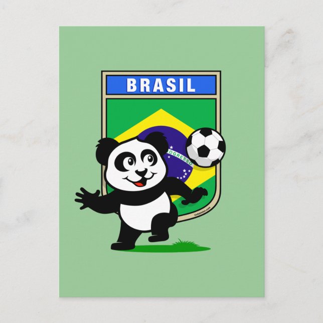 Brazil Soccer Panda Postcard (Front)