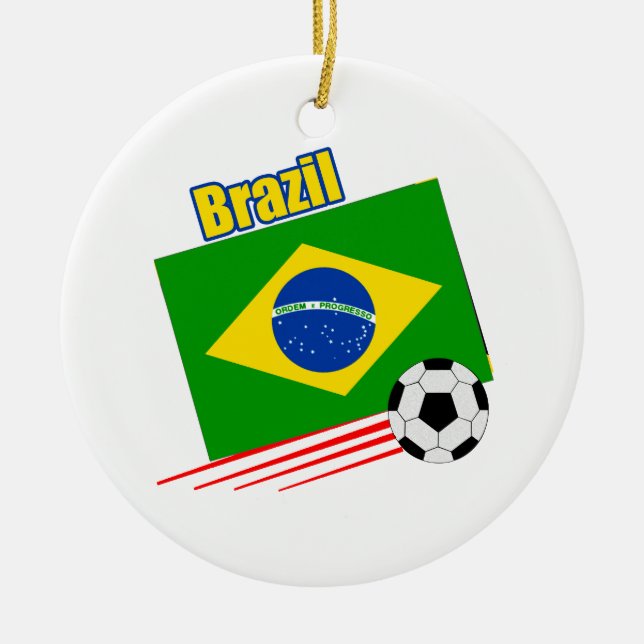 Brazil Soccer Team Ceramic Tree Decoration (Front)