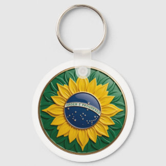 Brazil Solar Emblem - Luxury 3D National Pride Art Key Ring