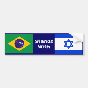 Brazil Stands With Israel Bumper Sticker