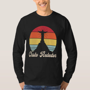 Brazil Sunrise Cristo Redentor Retro Rio De Janeir T-Shirt