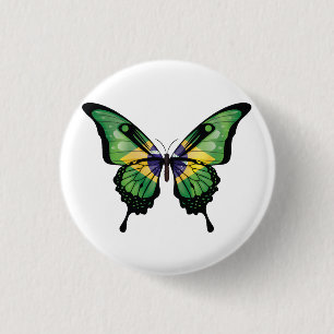 Brazil Swallowtail Butterfly Flag Sticker 3 Cm Round Badge