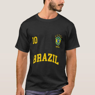 Brazil T Shirt Number 10 Brazilian Soccer Team Spo