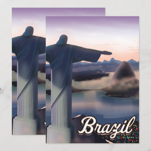 Brazil travel poster art print.