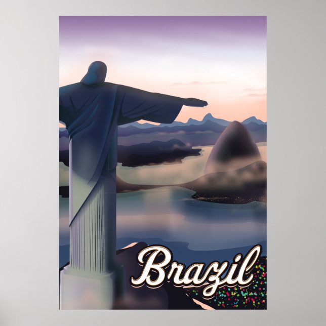 Brazil travel poster art print. (Front)