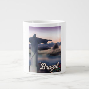Brazil travel poster art print. large coffee mug