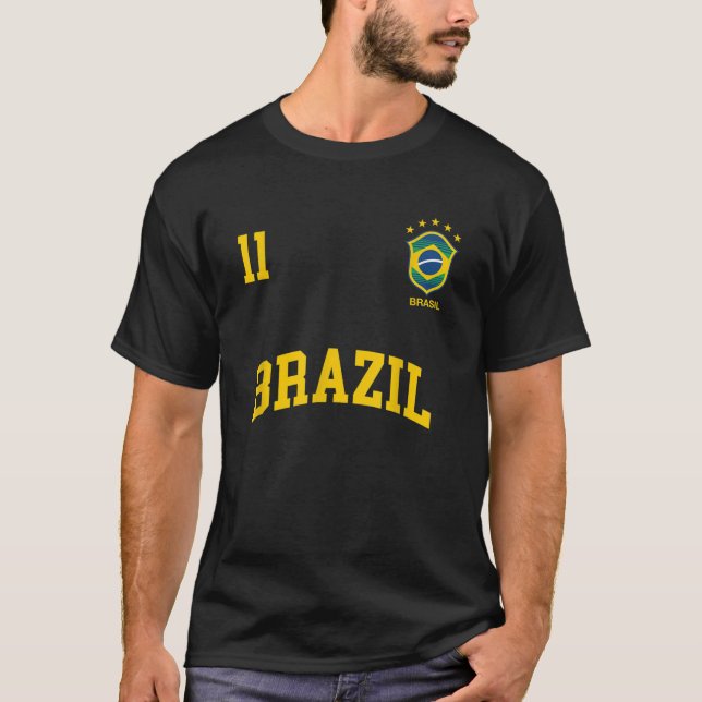 Brazil TShirt Number 11 Brazilian Soccer Team Spor (Front)