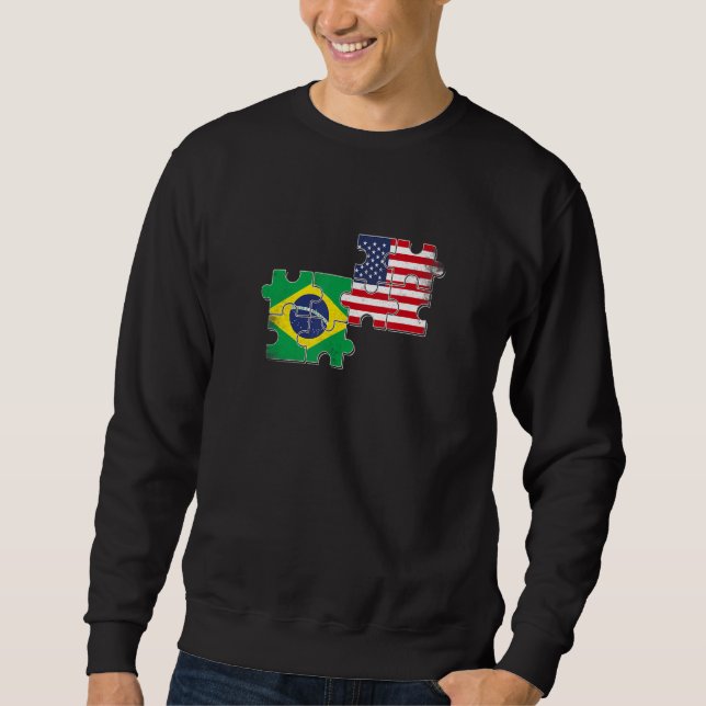Brazil USA Brazilian American Flag Sweatshirt (Front)