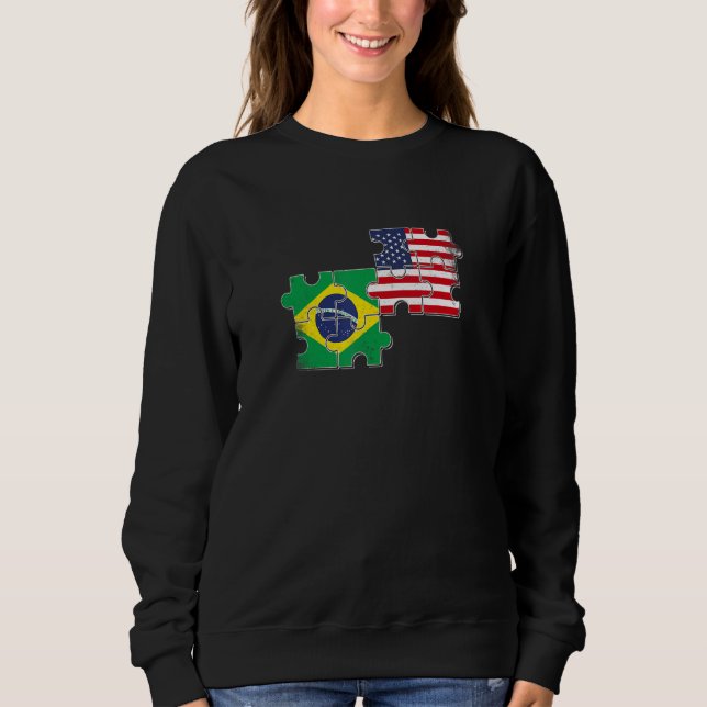 Brazil USA Brazilian American Flag Sweatshirt (Front)