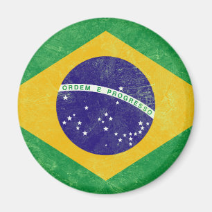 Brazil Vintage Flag Magnet