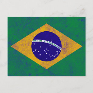 Brazil Vintage Flag Postcard