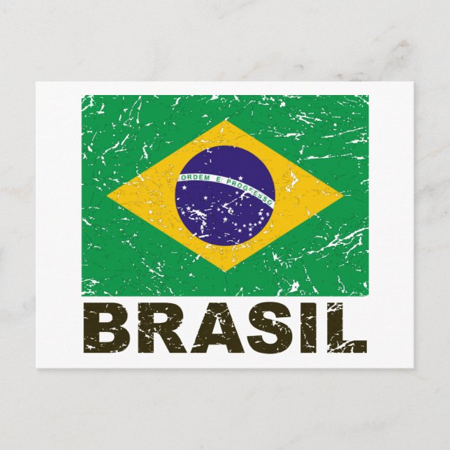 Brazil Vintage Flag Postcard (Front)