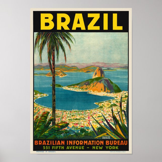 Brazil Vintage Travel Poster 1940 (Front)