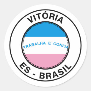Brazil Vitoria Espirito Santo ES Bandeira Stamp Classic Round Sticker
