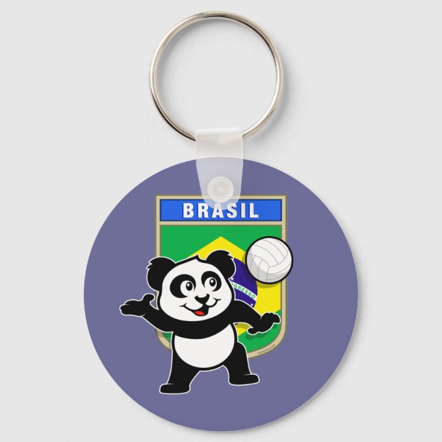 Brazil Volleyball Panda Key Ring (Front)
