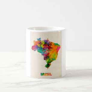 Brazil Watercolor Map Coffee Mug