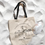 Brazil Wedding | Stylised Skyline Tote Bag<br><div class="desc">A unique wedding tote bag for a wedding taking place in the beautiful nation of Brazil.  This tote features a stylised illustration of the country's unique skyline with its name underneath.  This is followed by your wedding day information in a matching open-lined style.</div>