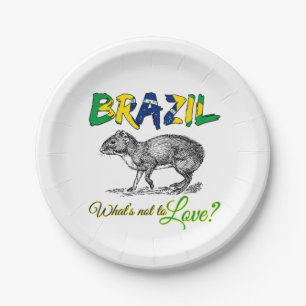 Brazil - What's Not to Love Brasil Quote Paper Plate