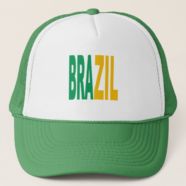 BRAZIL White Trucker Cap (Front)
