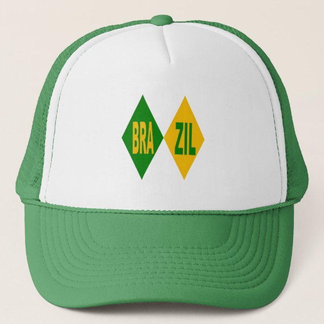 BRAZIL White Trucker Cap (Front)