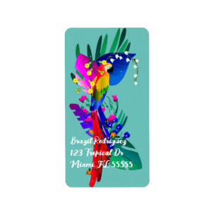 Brazil with Colourful Parrot Label