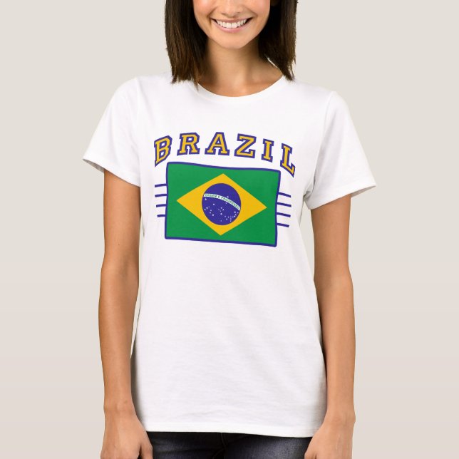 Brazil with Flag T-Shirt (Front)