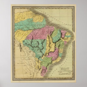 Brazil With Guiana and Paraguay Poster