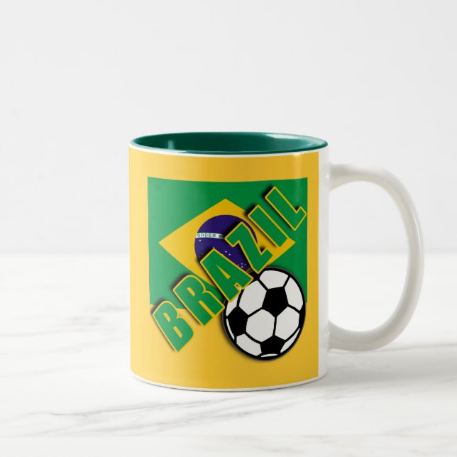 BRAZIL World Soccer Fan Tshirts Two-Tone Coffee Mug (Right)
