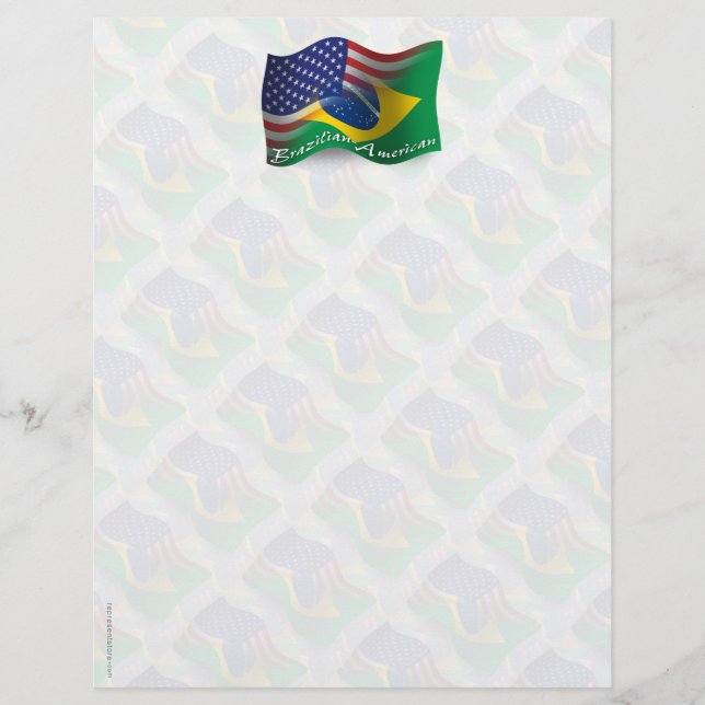 Brazilian-American Waving Flag (Front)