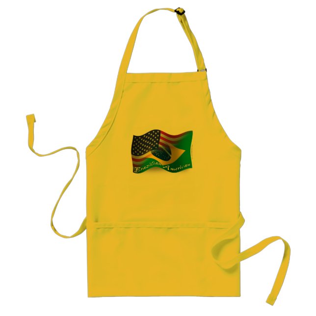 Brazilian-American Waving Flag Standard Apron (Front)