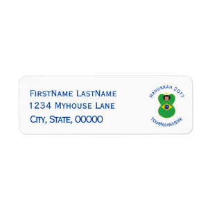 Brazilian Angel Hanukkah Flag Personalised Return Address Label