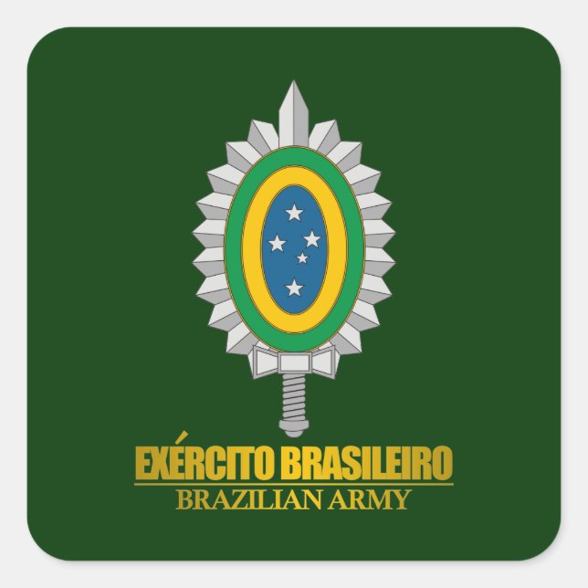 Brazilian Army Emblem Square Sticker (Front)