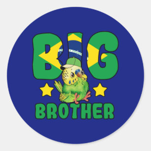 Brazilian Big Brother - Bird with Brazil Flag Classic Round Sticker
