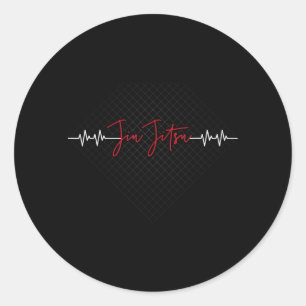 Brazilian BJJ Jiu Jitsu Heartbeat MMA Jew Jitsu Classic Round Sticker