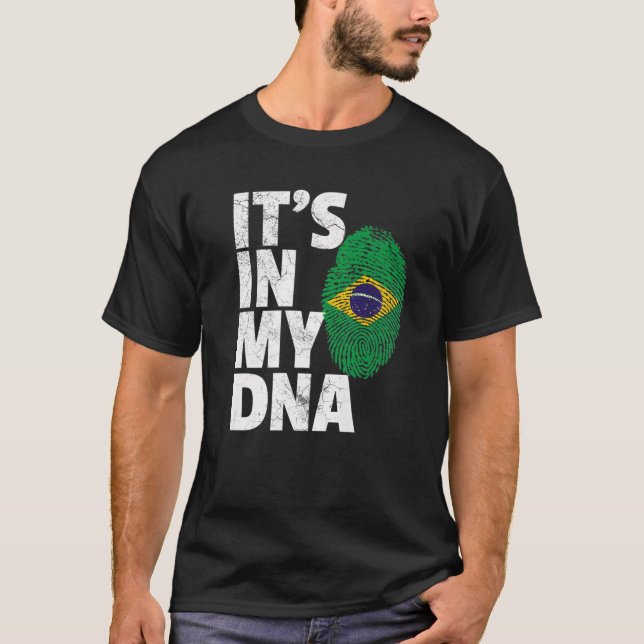 Brazilian Brazil Flag IT's IN MY DNA Christmas Gif T-Shirt (Front)