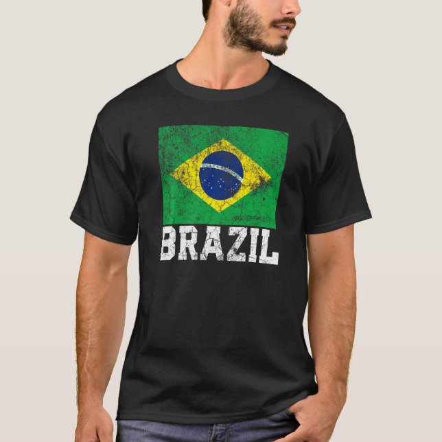 Brazilian Brazil Flag Pride Roots Country Family N T-Shirt (Front)