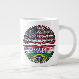Brazilian Brazil US American USA United States Large Coffee Mug