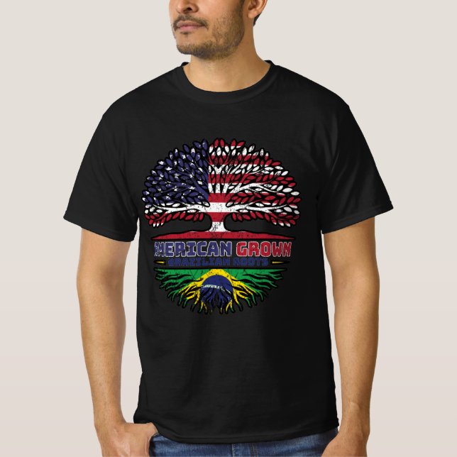 Brazilian Brazil US American USA United States T-Shirt (Front)