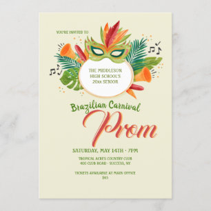 Brazilian Carnival Prom Invitation