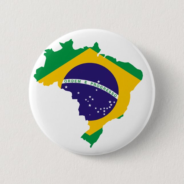 Brazilian country flag 6 cm round badge (Front)